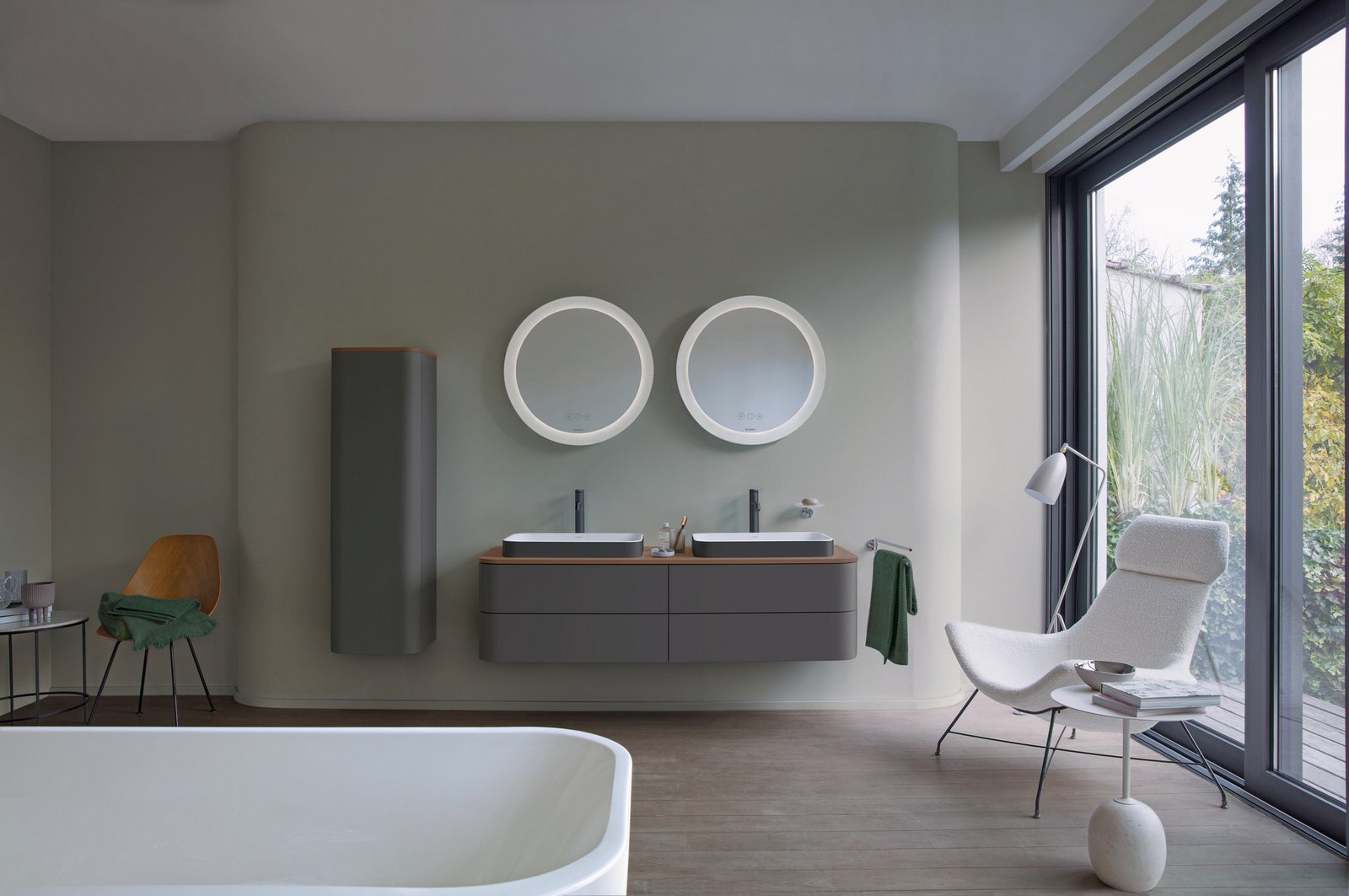 Happy D.2 Plus Washbowl int blanco ext antracita 60x40 - Imagen 2